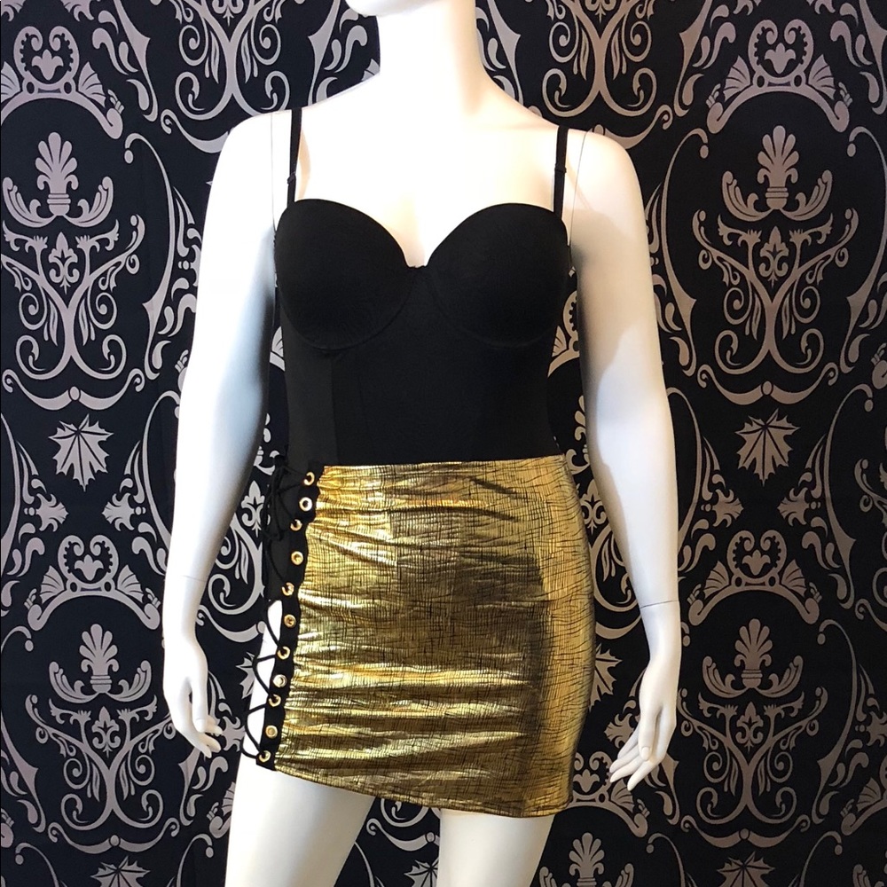 Plus Size metallic Gold Skirt